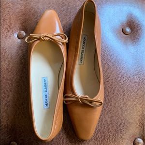 Manolo Blahnik Classic Square Toe Flat
